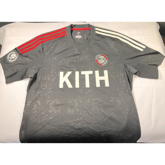 KITH X ADIDAS SOCCER GAME JERSEY COBRAS HOME White Black Red Size S - Small - Picture 1 of 16